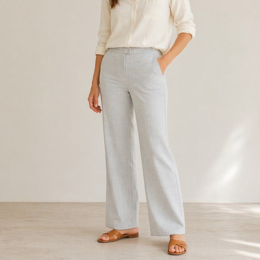 J. McLaughlin Pants Womens 8 Gray High-rise Straight Leg Chino Dress